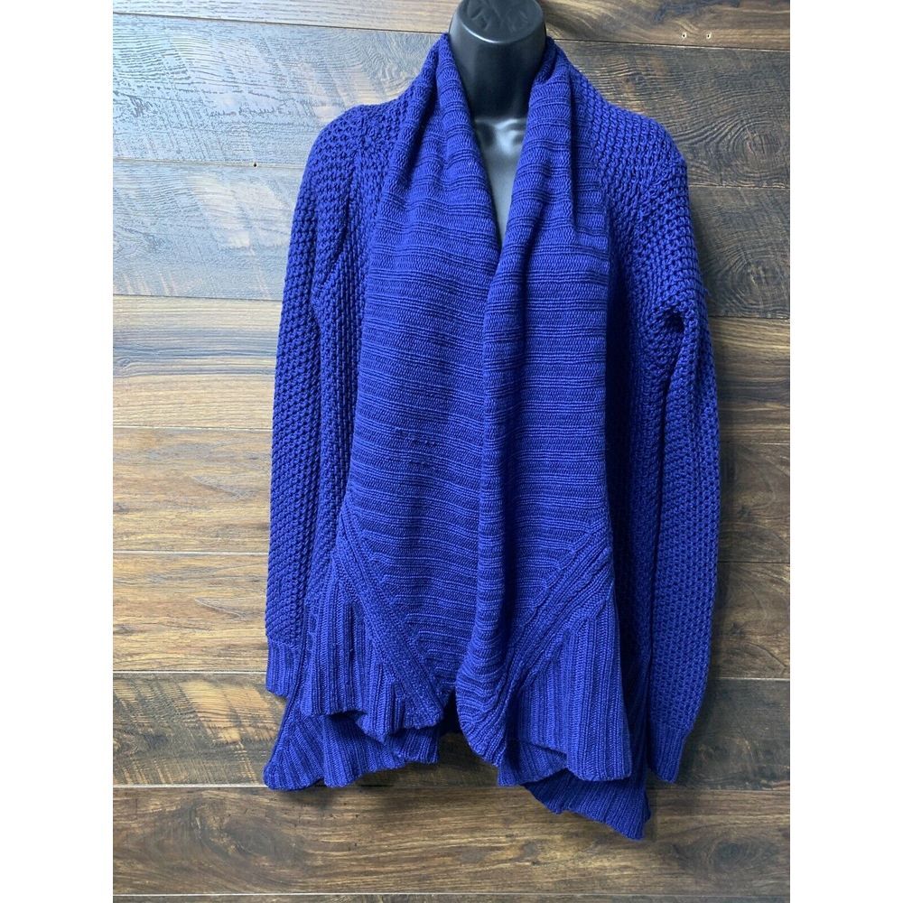 Mason Sweater Petite Cashmere Wool Silk Open Front Knit Shawl Waterfall Cardigan